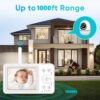 camera4 Crying Alarm Lullabies VOX Mode 3.2 Inch LCD Screen 1000ft Two-Way Audio Babyphone Camera Baby Monitor with Night Vision